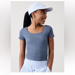 Athleta Girl Rise Above Rib Crop Top Size 7 (Small)